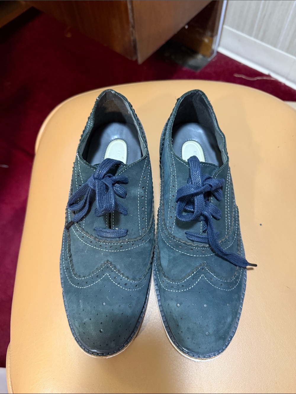 Kenneth Cole New York Navy Suede Wingtip Derbys